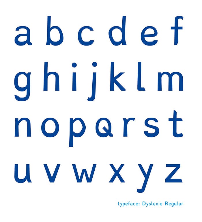 Screenshot of Dyslexie font characters.