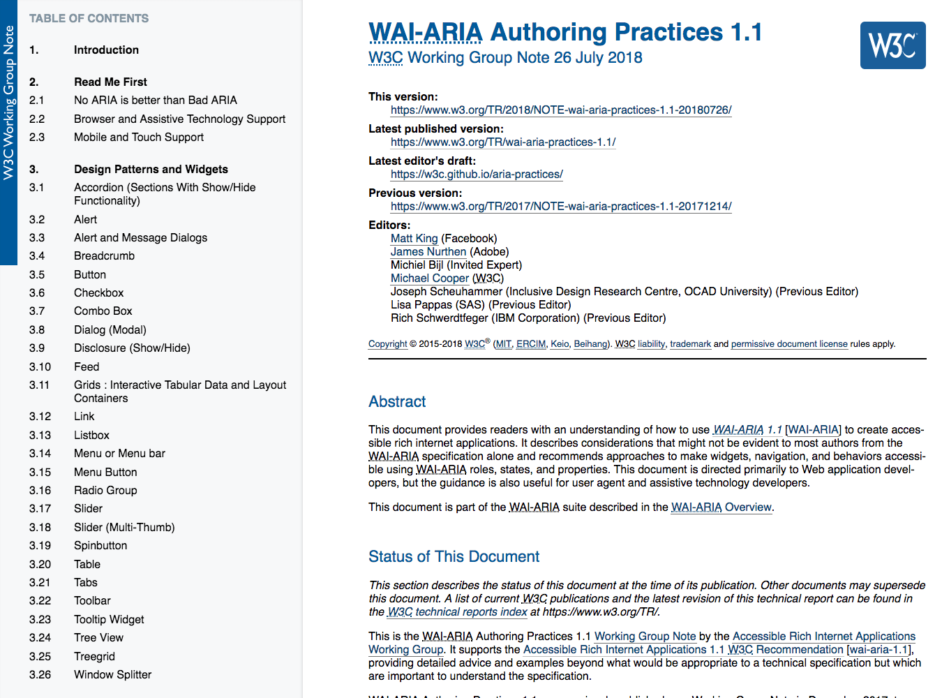 W3C WAI-ARIA Authoring Practices